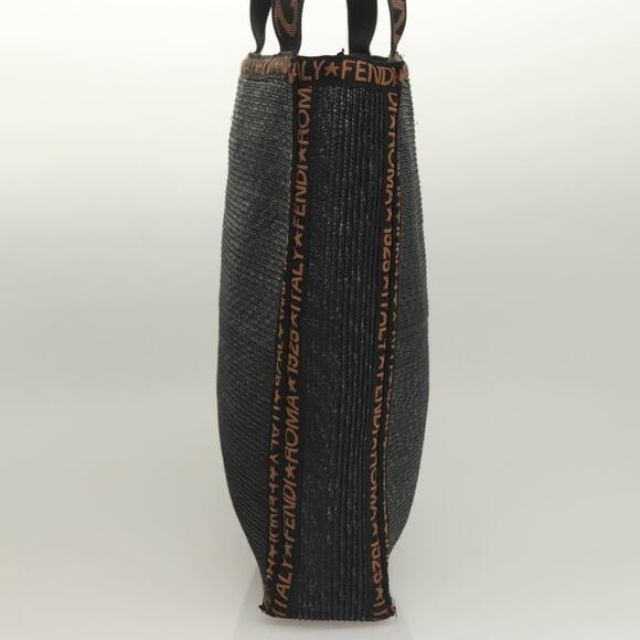 FENDI Tote Bag Straw Black - Picture 5 of 12